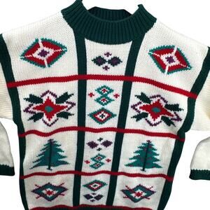 Karen Scott Vintage Ugly Granny Christmas Sweater Women Medium